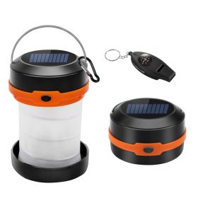 Wanjo Collapsible LED Solar Camping Lights With Free Multifunctional Whistle, Rechargeable Camping Latern, Portable Outdoor Gear For Camping Travel Fi