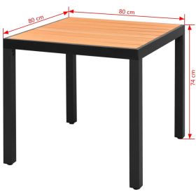 vidaXL Garden Table Brown 80x80x74 cm Aluminium and WPC