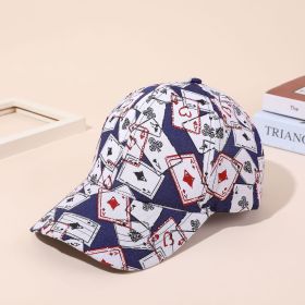 Baseball cap new men's and women's trend baseball cap Korean version fashion street tide cap poker printing hat