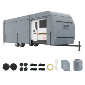 VEVOR Travel Trailer Cover, 30-32' RV Cover, 4-Layer Non-Woven Fabric Camper Cover, Waterproof, Windproof And Wear-Resistant Class A RV Cover