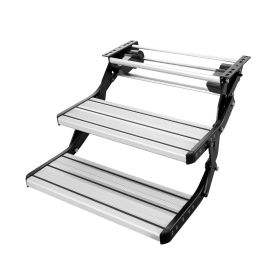 VEVOR RV Steps, 2-Step, Electric Retractable RV Stairs DC 12V, Auto-Folding, 440 LBS Load Capacity, Aluminum Alloy Steps