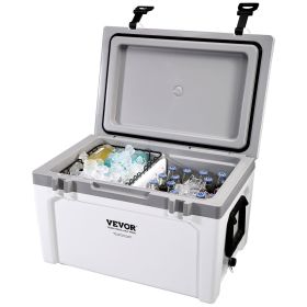 VEVOR Insulated Portable Cooler, 52 qt, Holds 50 Cans, Ice Retention Hard Cooler with Heavy Duty Handle, Ice Chest Lunch Box for Camping, Beach