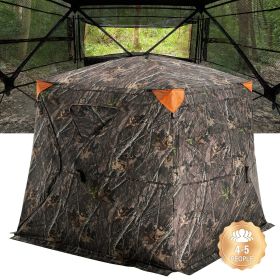 VEVOR Hunting Blind, 270Â° See Through Ground Blind, 4-5 Person Pop Up Deer Blind for Hunting with Carrying Bag, Portable Resilient Hunting Tent