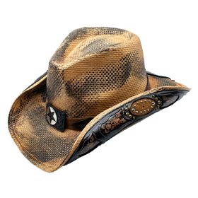 Totis Toyo Straw Studded Star Western Drifter Cowboy Hat