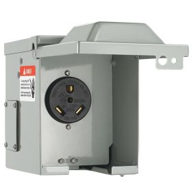 VEVOR 30 Amp RV Power Outlet Box, 125/250 Volt, Enclosed Lockable Outdoor RV Receptacle Box, NEMA TT-30R Weatherproof Electrical Panel