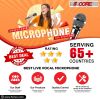 5 CORE Microphone Dynamic Vocal Handheld Mic Cardioid Unidirectional Microfono w On Off Switch + XLR Audio Cable for Singing Karaoke Public Speaking &