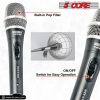 5 CORE Professional Dynamic Vocal Microphone Neodymium Cardioid Unidirectional Handheld Mic for Singing Karaoke Steel Mesh Grille Metal Body With ON O