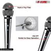 5 CORE Microphone Dynamic Vocal Handheld Mic Cardioid Unidirectional Microfono w On Off Switch + XLR Audio Cable for Singing Karaoke Public Speaking &