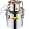 VEVOR 12L Water Alcohol Distiller 3GAL Copper Wine Making Boiler Multi Home DIY Brewing Distilling Kit for Fruit Wine, Water, Brandy