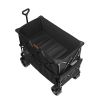 VEVOR Foldable Double Decker Wagon, 400L Collapsible Wagon Cart with All-Terrain Wheels