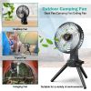 Foldable Camping Fan with Emergency Power Bank 270¬∞ Oscillating Rechargeable Tripod Fan for Hiking Fishing Personal Desk Fan with 4 Speeds 3 Brightne