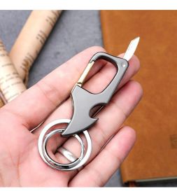 3 In 1 Fidget Spinner Keychain With Pocket Knife Keychain Pendant Beer Bottle Opener (Color: Without knife gyro pp bag)