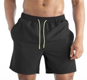 Men's Beach Summer Shorts (Color: Black, size: S)