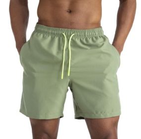 Men's Beach Summer Shorts (Color: Green, size: L)