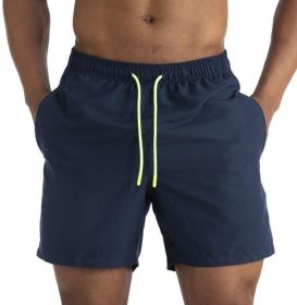 Men's Beach Summer Shorts (Color: Navy, size: XL)