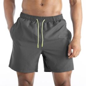 Men's Beach Summer Shorts (Color: Gray, size: XL)