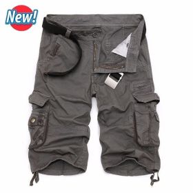 Men Cargo Shorts Casual Loose Short Pants Camouflage Military Summer Style Knee Length Plus Size 10 Colors Shorts Men (Color: 8, size: 34)