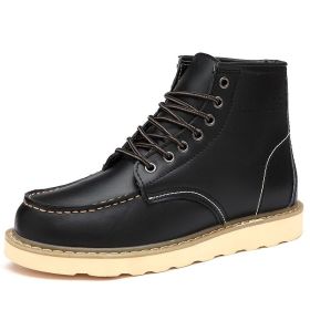 2024 new fashion men's Doc Martens single shoes cotton shoes warm (Color: Black, size: 40)