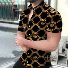 2022 Summer Hot Hawaiian 3D Digital Printing Business Men's Shirts (Color: As Shown, size: 3XL)