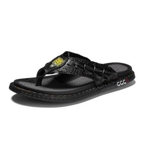 Men's summer new large size flip-flops fashion casual sandals men (Color: Black, size: 40)