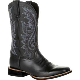 Men's Red Reno Western Cowboy Pointed Toe Knee High Pull On Tabs Boots (Color: Black, size: 48)