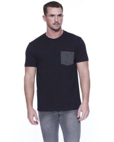 Men's CVC Pocket T-Shirt - BLACK - XS (Color: BLACK/ CHRCL HTH, size: XS)