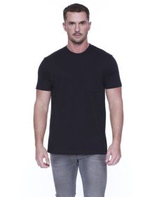 Men's CVC Pocket T-Shirt - BLACK - XS (Color: Black, size: XS)