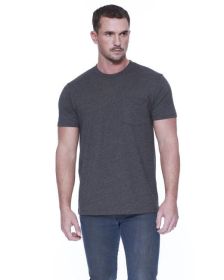 Men's CVC Pocket T-Shirt - BLACK - XS (Color: CHARCOAL HEATHER, size: S)