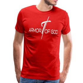 Armor Of God Graphic Text Mens T-Shirt (Color: Red, size: M)