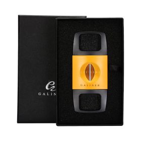 GALINER Professional Cigar Lighter With Punch Cutter Set New Home Accessories Knife Cigar Clipper Luxury Torch Lighter (Color: Only Yellow Cutter)