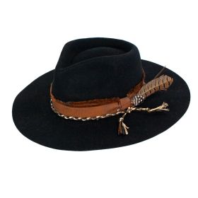 Bandolero Wool Felt Hat (Color: Black, size: Small/Medium)