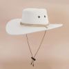 Western Cowboy Hat Vintage Jazz Hat Outdoor Fishing Cowgirl Sun Hat Wide Brim Summer Sunscreen Travel Beach Hat