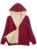 Fuzzy Hooded Jacket, Casual Zip Up Drawstring Long Sleeve Solid Outerwear, Women's Clothing