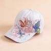 Korean version of the sequin embroidered baseball cap new butterfly embroidered duck tongue tide hat women's hat sunscreen sun hat