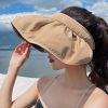 Summer Shell Sunshade Hat UV Protection Dual Use Hair Hoop Sun Hat For Women Outdoor Beach Soft Foldable Wide Brim Bucket Caps Folded Hair Hoop