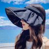 Summer Shell Sunshade Hat UV Protection Dual Use Hair Hoop Sun Hat For Women Outdoor Beach Soft Foldable Wide Brim Bucket Caps Folded Hair Hoop