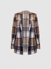 Plaid Button Down Long Sleeve Lapel Coat; Fashion Winter Blazer